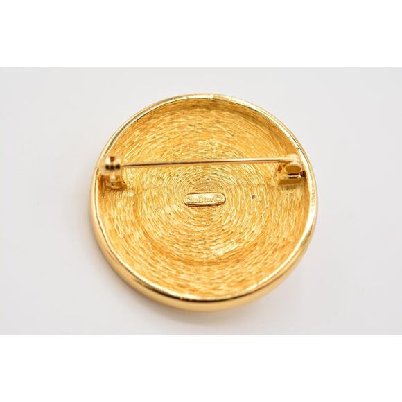 Christian Dior Vintage Logo Pin Brooch Pearl CD Monogram Gold Signed 1980s BinJ - Picture 11 of 12